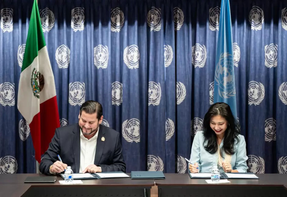 Firma Ismael Burgueño acuerdo de colaboración con el Programa de las Naciones Unidas para el Desarrollo