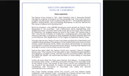 Proclamaci�n del gobernador Gavin Newson