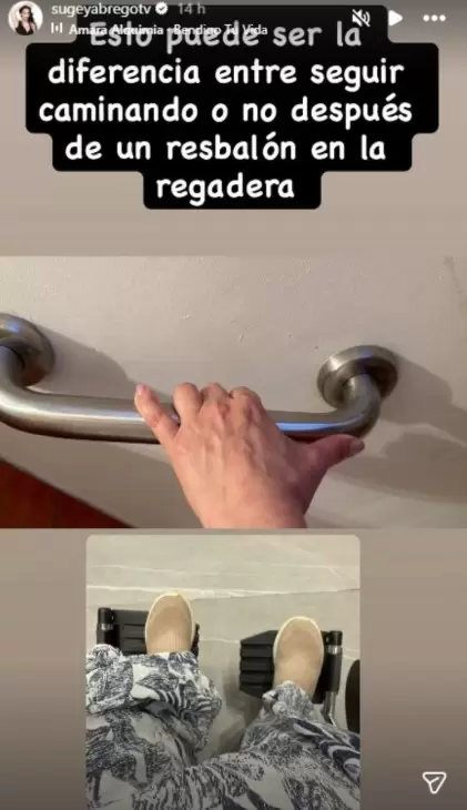 Sugey �brego confiesa que se esfuerza para caminar tras fuerte accidente
