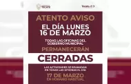 Gobierno de Tecate informa suspensi�n de labores en oficinas municipales este 16 de marzo