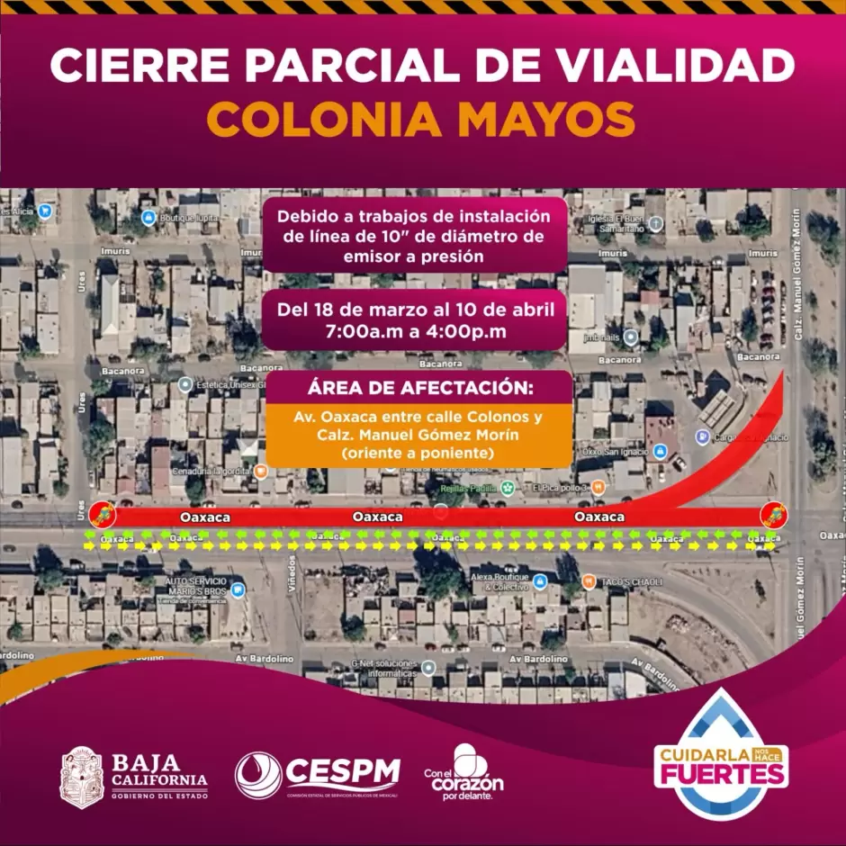 Cierre de vialidades