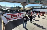 Maestros de la CNTE inician paro de 72 horas con marcha y bloqueo en la garita El Chaparral