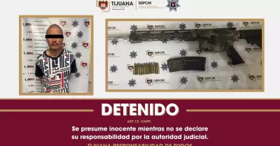 Detienen en Tijuana a presunto generador de violencia armado con fusil