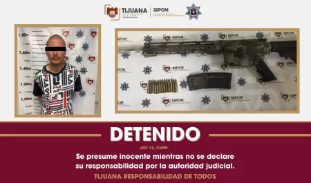 Detienen en Tijuana a presunto generador de violencia armado con fusil