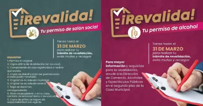 Renovaci�n de permisos en materia de comercio, alcoholes y espect�culos