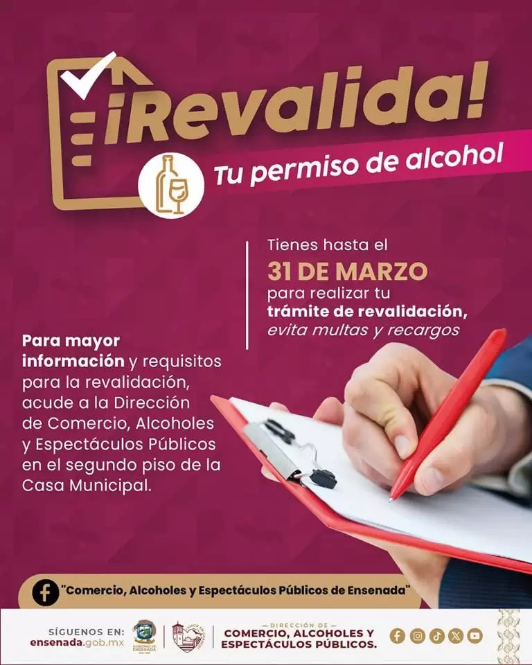 Renovaci�n de permisos en materia de comercio, alcoholes y espect�culos