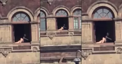 Mujer tomando el sol en Palacio Nacional