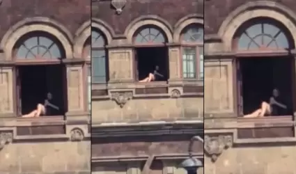 Mujer tomando el sol en Palacio Nacional