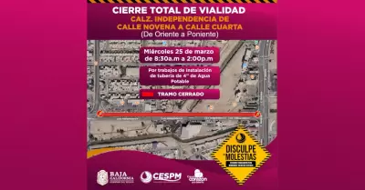 Cierre de vialidades