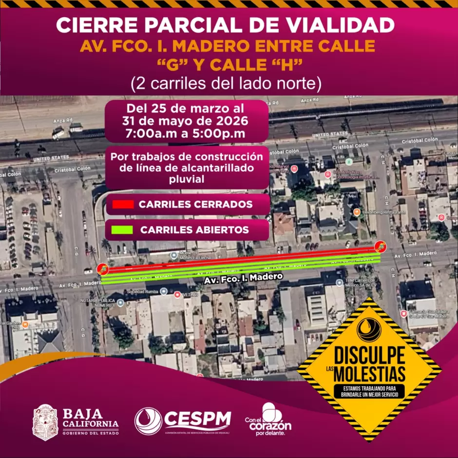 Cierre de vialidades