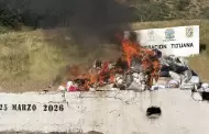 VIDEO.- Incineran casi 5 toneladas de droga en Baja California; p�rdida para el crimen, de 600 mdp