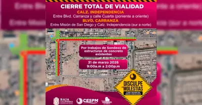 Cierre total de importantes tramos viales en la ciudad