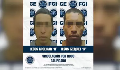 FGE obtiene vinculaci�n a proceso contra dos hombres por robos a establecimiento