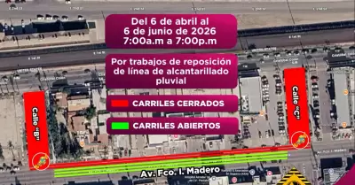 Cierres viales en Mexicali por obras hidr�ulicas