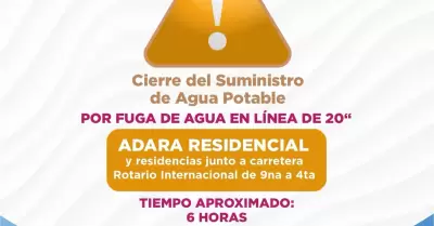 Cierre temporal por trabajos de reparaci�n