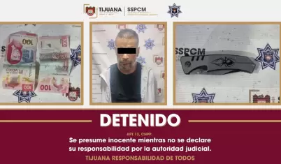 Detienen a hombre por robo con violencia a cafeter�a en Tijuana