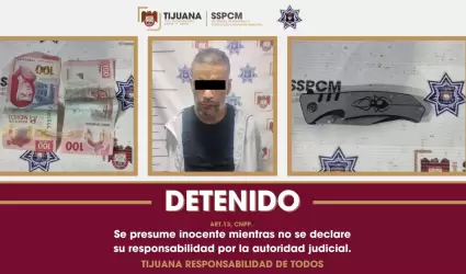 Detienen a hombre por robo con violencia a cafeter�a en Tijuana