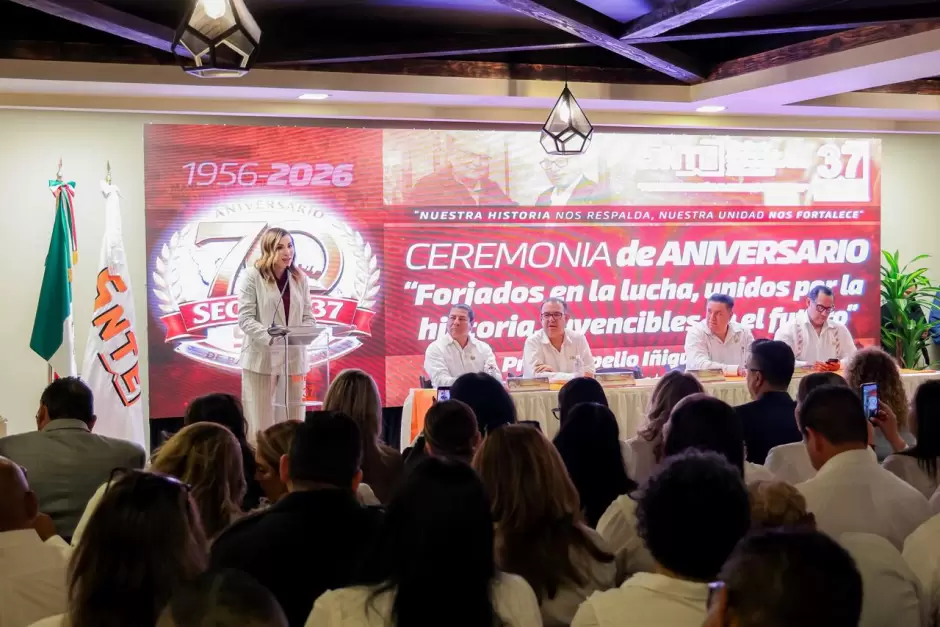 Destaca Marina del Pilar unidad con docentes en aniversario de la Sección 37 del SNTE