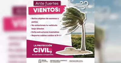 Pronostican fuertes vientos en Baja California por frente fr�o 45