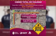 CESPM anuncia cierre nocturno en la Calzada Independencia y Carranza por trabajos de mantenimiento