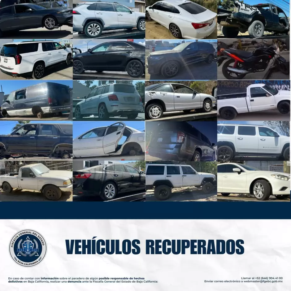 FGE recupera 37 veh�culos con reporte de robo en Tijuana