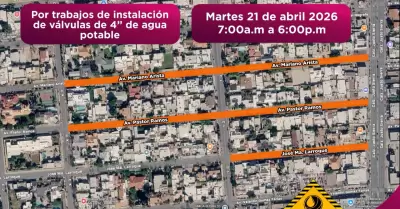 Suspensi�n temporal del servicio de agua en distintas colonias de Mexicali y el 