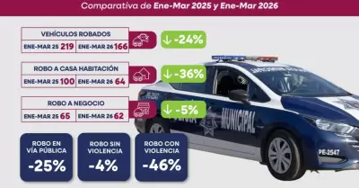 Reducen los robos en v�a p�blica