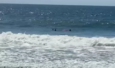 Rescate de un ba�ista en Playas de Tijuana