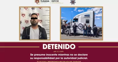Recuperan en Tijuana tractocami�n con reporte de robo en EU