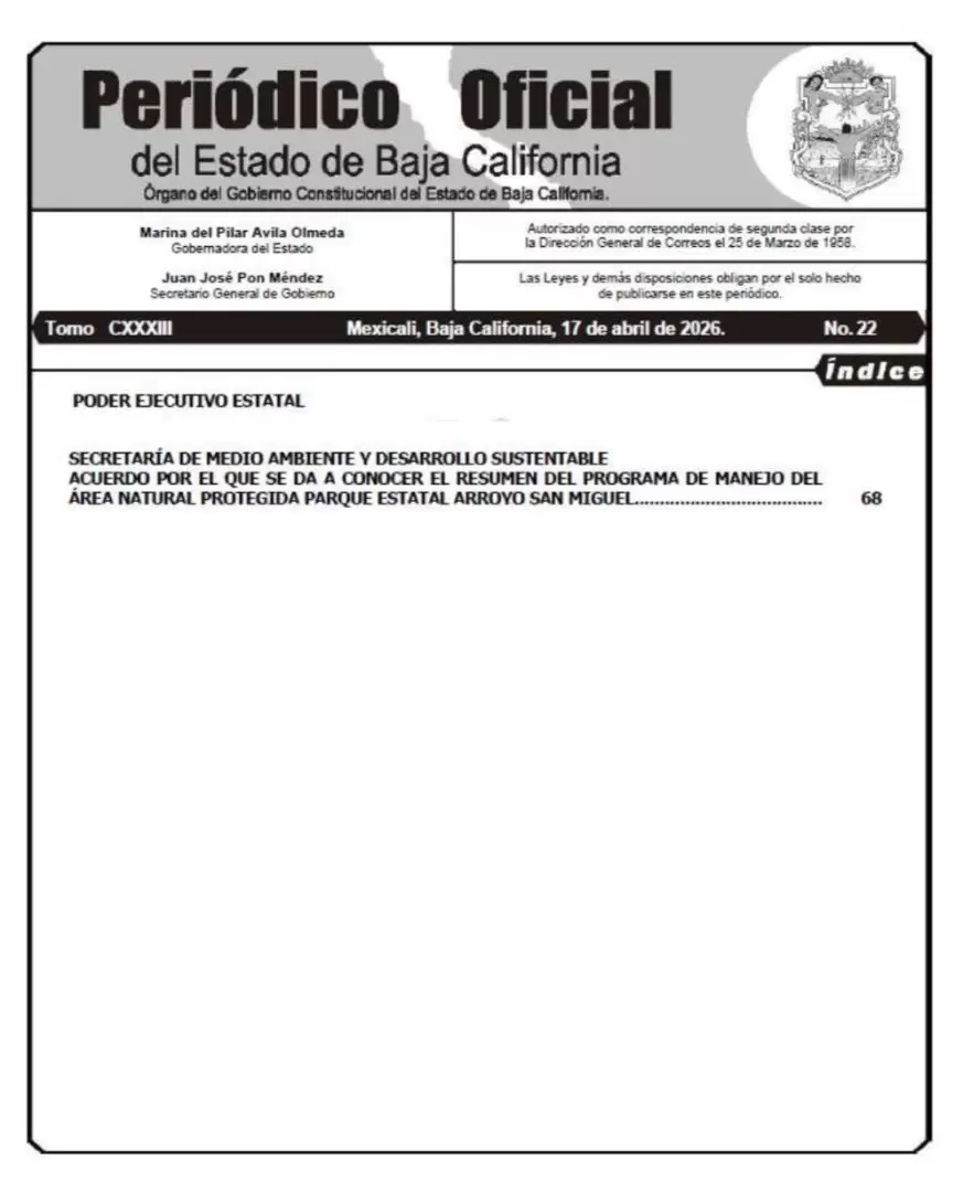 Publican plan de manejo del Parque Estatal Arroyo San Miguel en Ensenada