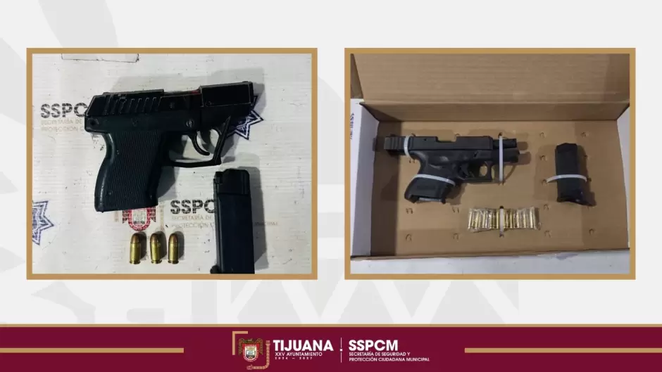 Detenidos por portar armas de fuego en distintos hechos en Tijuana
