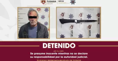 Detienen a sujeto por amenazar con arma punzocortante