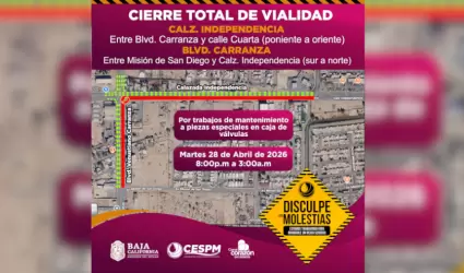 Cierre temporal de vialidades