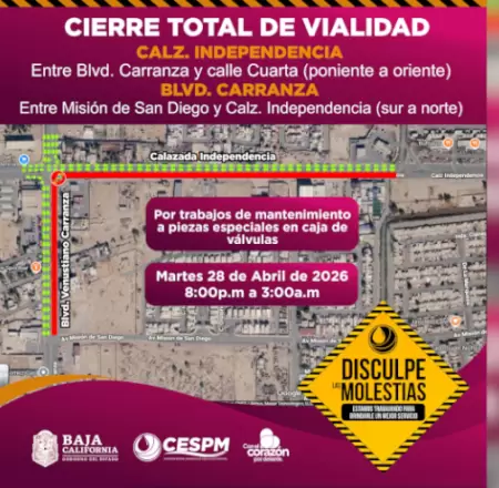 Cierre temporal de vialidades