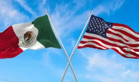 Bandera de M�xico y Estados Unidos