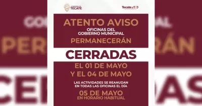 Ayuntamiento de Tecate suspender� labores