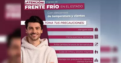 Exhorta Protecci�n Civil BC a tomar precauciones ante ingreso de nuevo frente fr