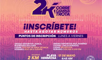 M�s de mil 800 personas inscritas en la carrera recreativa 2K