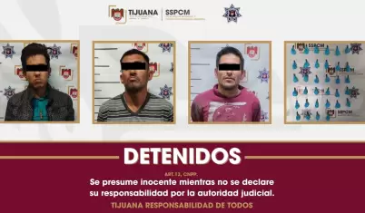 Detienen en Tijuana a tres personas buscadas por narcomenudeo