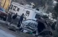 Conductor qued� atrapado tras volcadura en la Francisco Villa