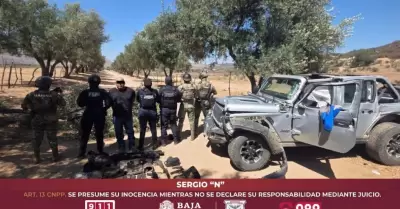 Detienen en Tecate, Baja California a Sergio "N", alias "El Checo".
