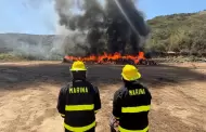 Marina y FGR incineran 12 toneladas de marihuana aseguradas en Ensenada