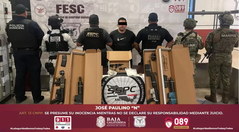 Presunto jefe de c�lula criminal con armas y droga