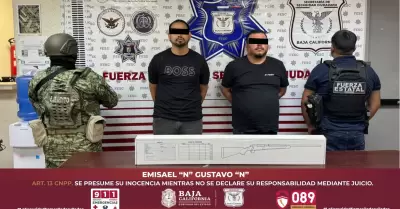 Decomisan fusil con cartuchos en operativo en el Valle de Mexicali