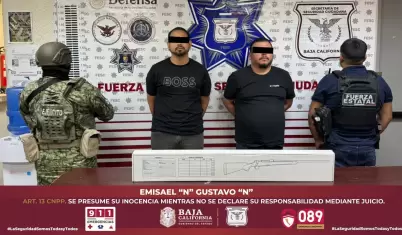 Decomisan fusil con cartuchos en operativo en el Valle de Mexicali