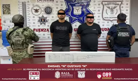 Decomisan fusil con cartuchos en operativo en el Valle de Mexicali