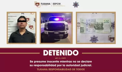 Detienen a hombre por presunto cohecho tras intentar sobornar a un oficial