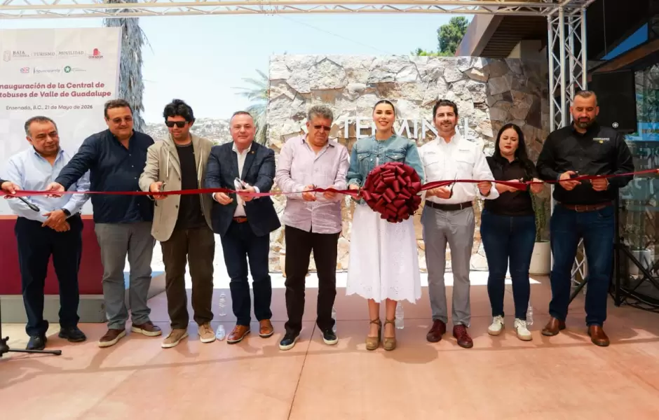 Inaugura gobernadora Marina del Pilar Central de Autobuses del Valle de Guadalupe