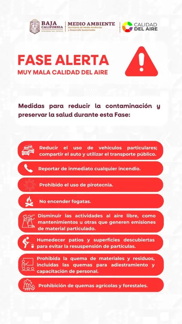 Vientos fuertes levantan polvo y deterioran calidad del aire en Mexicali