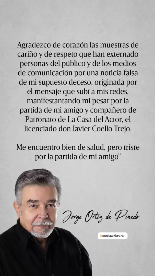 Jorge Ort�z de Pinedo desmiente su muerte